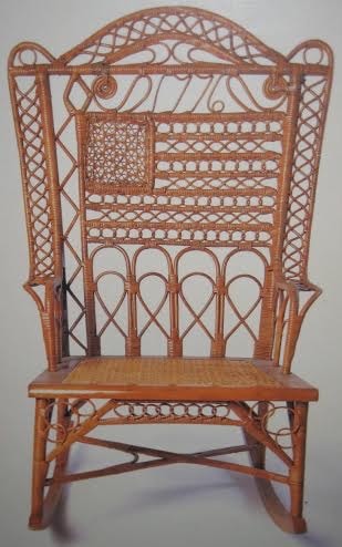 Victorian wicker rocker 1776 motif