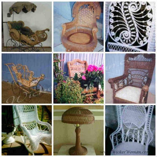Antique Victorian Wicker Furniture collage