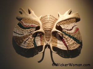 Asian Warrior Antler Wall Basket-Sculpture