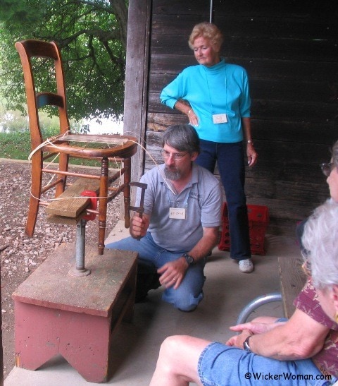 Bill Brick's cane chair holding jig