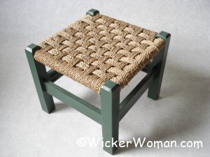 checkerboard seagrass footstool