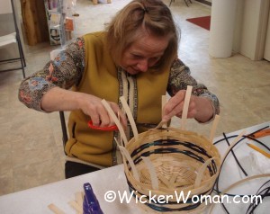 Alberta cutting Easter basket spokes