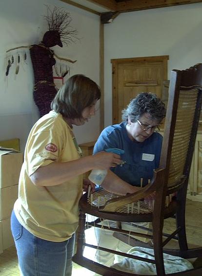 Peters teaching chair caning class