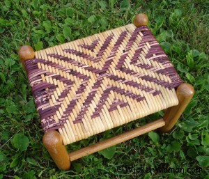 diagonal cross cane footstool