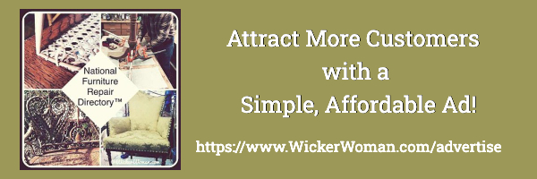 National Furniture Repair Directory advertising banner with Directory collage image on green background and white lettering.