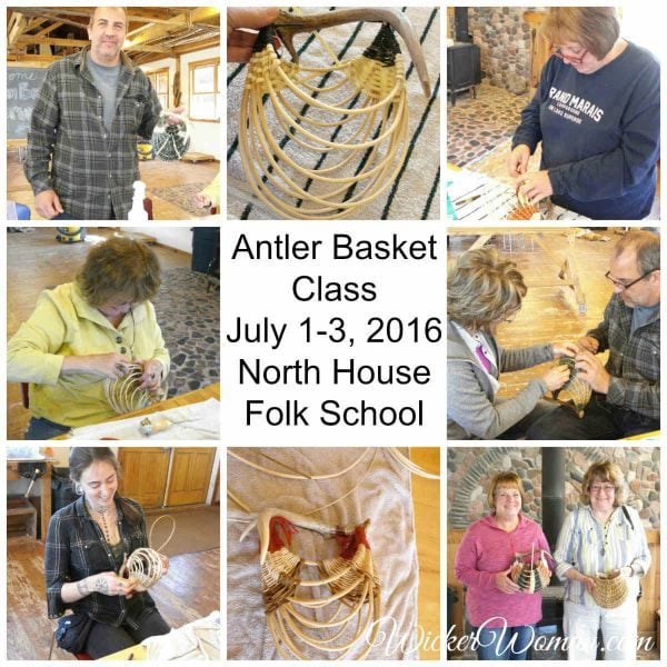 Antler basket class at North House Folk School with instructor Cathryn Peters