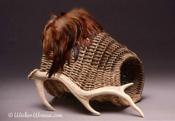 Hunter's Cornucopia antler basket sculpture by Cathryn Peters