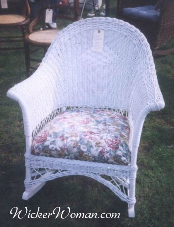 Art Deco paper wicker rocker