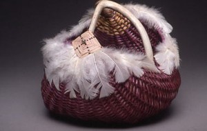 Aubergine Funk antler basket by Cathryn Peters