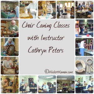Chair caning classes with Cathryn Peters collage.