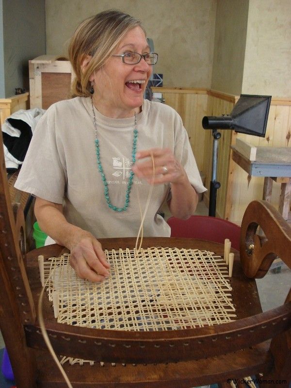 Chair caning class North House Folk School