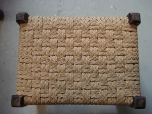 checkerboard paper wicker braid stool