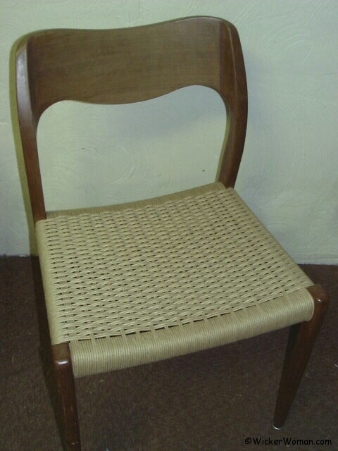 Danish modern cord woven chair seat