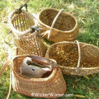 a variety of wicker baskets