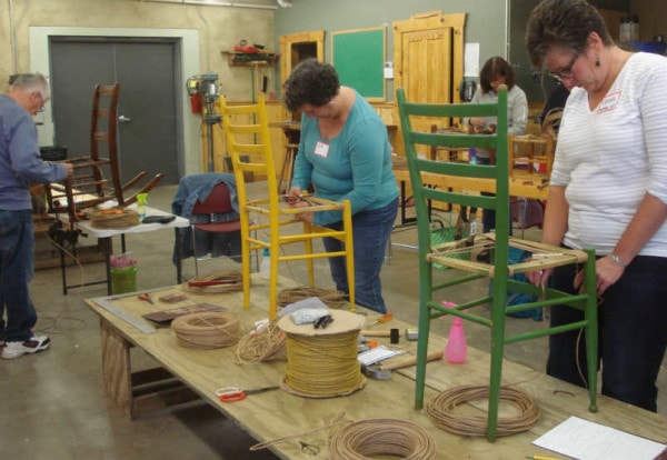 paper rush seat weaving class 8-15