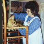 Paper rush seat weaving on ladderback chair