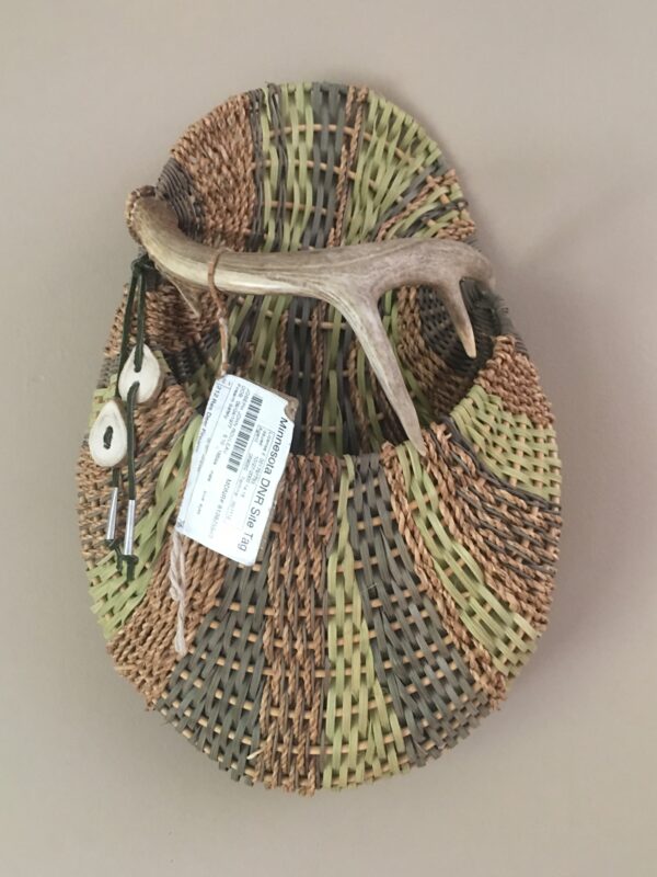"Joe's Trophy" antler wall pocket basket by Cathryn Peters.
