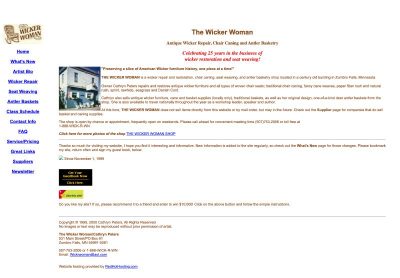 WickerWoman.com homepage in 2000