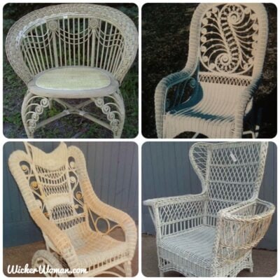 Victorian reed wicker furniture collage for Frequently Asked Questions (FAQ page). 