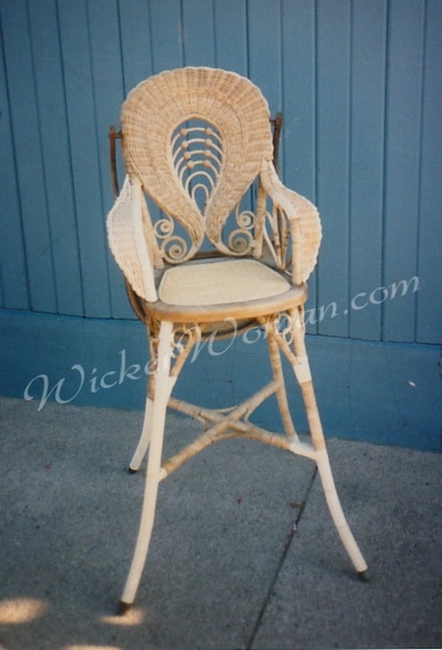 Victorian wicker highchair restored Peters