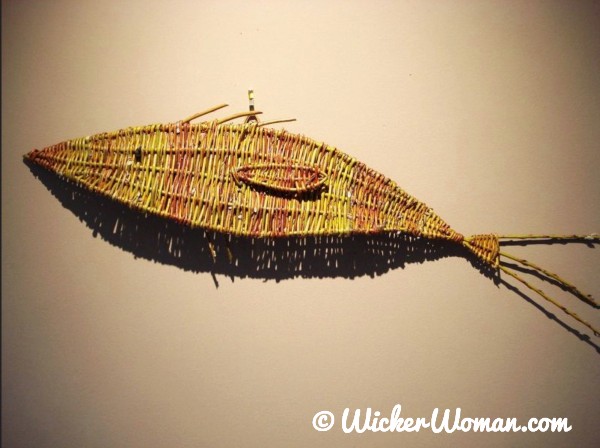 Yellow wild willow fish wall artwork by Cathryn Peters.